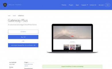 https://rescuethemes.com/wordpress-themes/gateway-plus screenshot