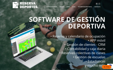 reservadeportes.com screenshot