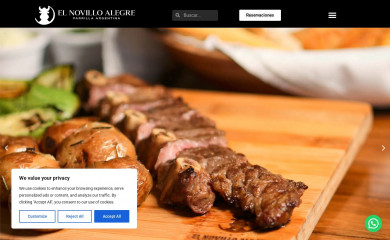 restauranteelnovilloalegre.com screenshot