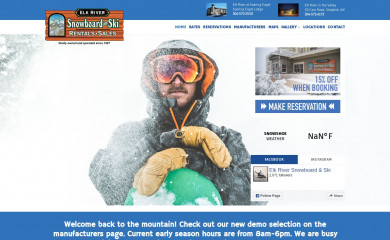 ridesnowshoe.com screenshot