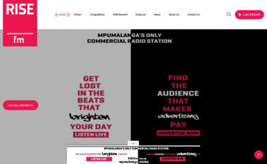 risefm.co.za screenshot