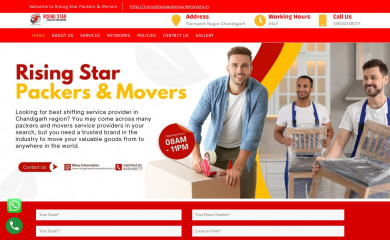 risingstarpackersandmovers.in screenshot
