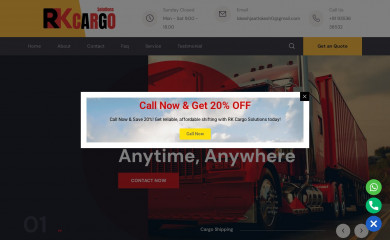 rkcargosolutions.in screenshot