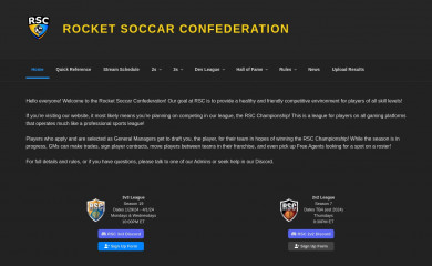 rocketsoccarconfederation.com screenshot
