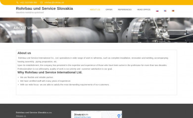 rohrbau.sk screenshot