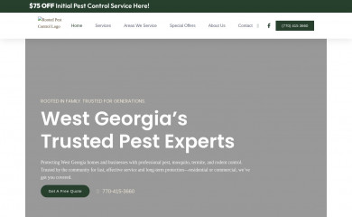 rootedpestcontrol.com screenshot
