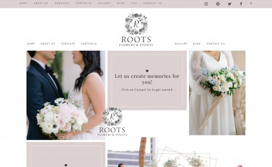 rootsflowersandevents.com screenshot