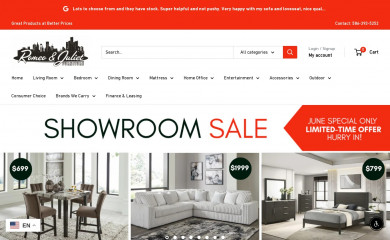 romeosfurniture.com screenshot