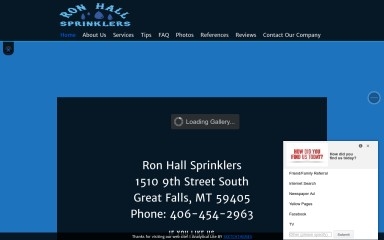 ronhallsprinklers.com screenshot