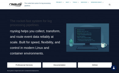 rsyslog.com screenshot