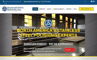stainlesssteelservices.net screenshot
