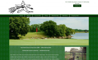 starrhollowgolf.com screenshot