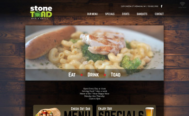 stonetoadbarandgrill.com screenshot