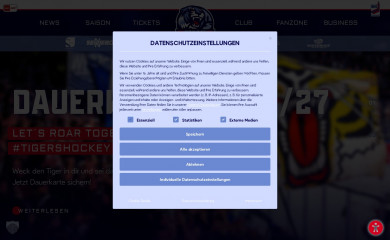 straubing-tigers.de screenshot