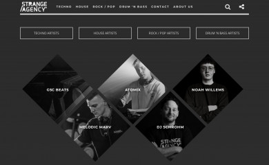 strangeagency.be screenshot