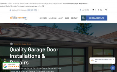 streamlinegaragedoors.com screenshot