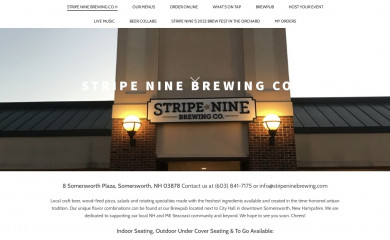 stripeninebrewing.com screenshot