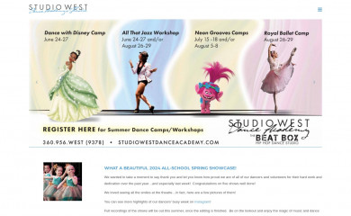 studiowestdanceacademy.com screenshot