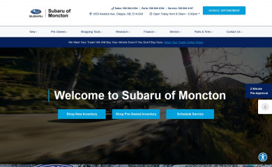 subaruofmoncton.com screenshot