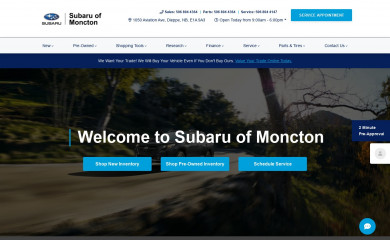 subaruofmoncton.com screenshot