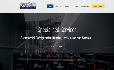subzerorefrigeration.melbourne screenshot