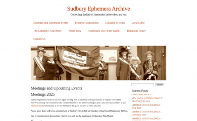 sudburyephemera.org screenshot