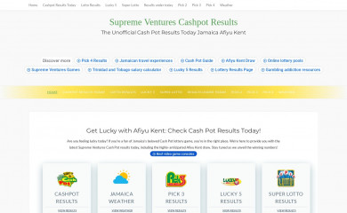 supremeventurescashpotresults.com screenshot