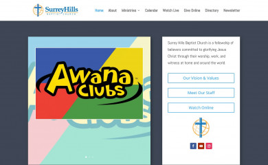 surreyhillsbaptistchurch.org screenshot