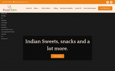sweetindia.com.au screenshot