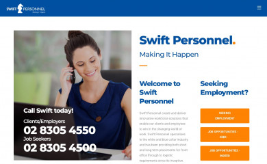 swiftpersonnel.com.au screenshot