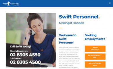 swiftpersonnel.com.au screenshot