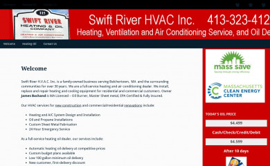 swiftriverhvac.com screenshot