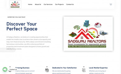 sadgururealtors.in screenshot