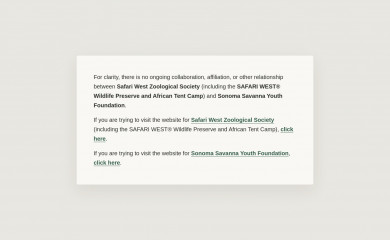 safariwestwildlifefoundation.org screenshot