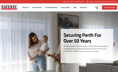 safewaysecurityscreens.com.au screenshot