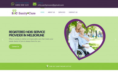 sanityncare.com.au screenshot