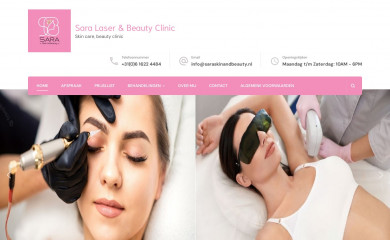 saraskinandbeauty.nl screenshot