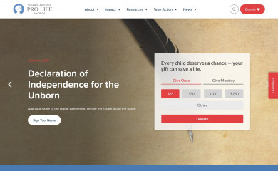 sbaprolife.org screenshot