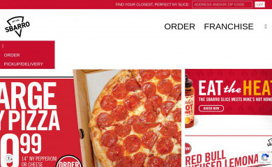 sbarro.com screenshot