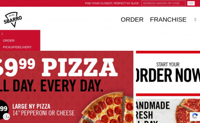 sbarro.com screenshot
