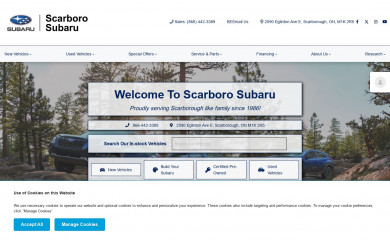 scarborosubaru.ca screenshot
