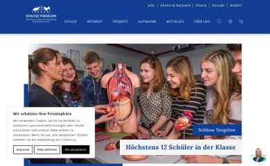 schlosstorgelow.de screenshot