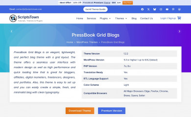 PressBook Grid Blogs screenshot