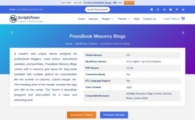 PressBook Masonry Blogs screenshot