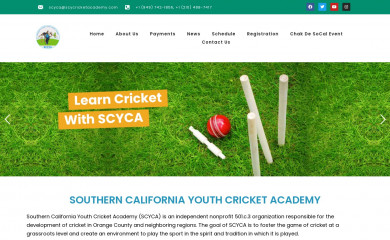 scycricketacademy.com screenshot