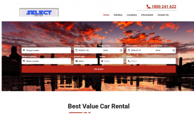 selectrentacar.com.au screenshot