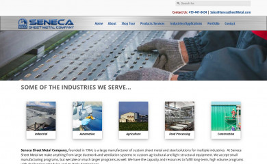 senecasheetmetal.com screenshot