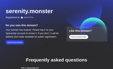 serenity.monster screenshot