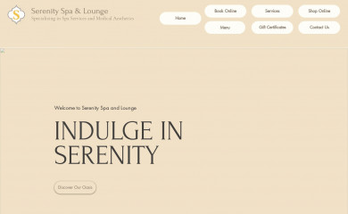 serenityspalounge.com screenshot