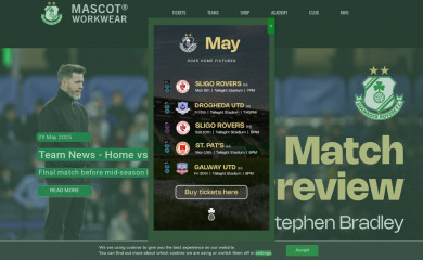shamrockrovers.ie screenshot